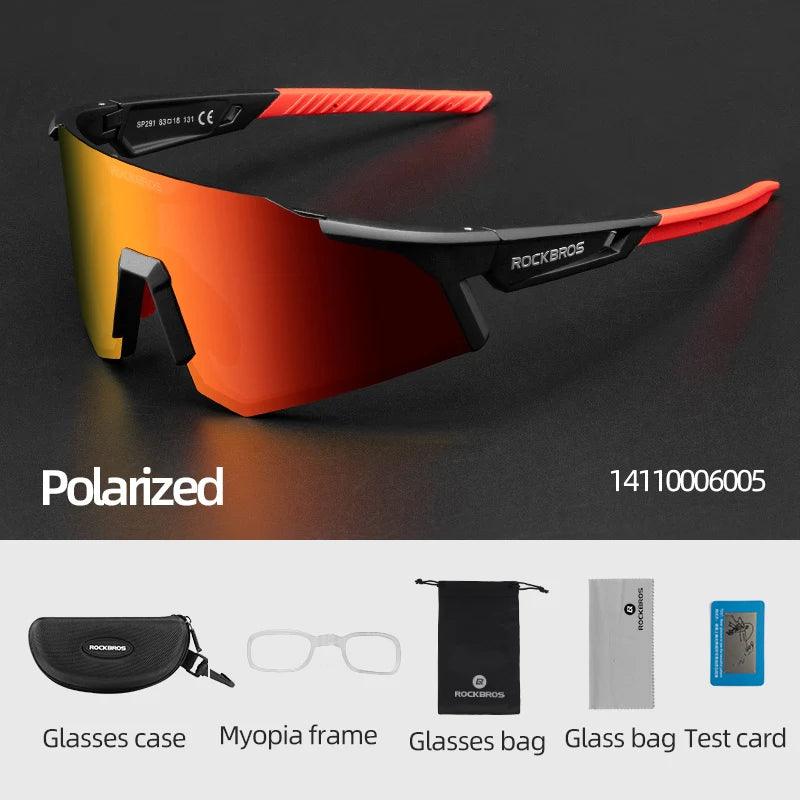 ROCKBROS Photochromic Cycling Glasses Polarized Adjustable Nose Support Myopia Frame Sports Sunglasses Men Women Eyewear Goggle