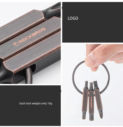 ROCKBROS ROAD TO SKY Keyring Tools Bicycle Multifunction Repairing  Aluminum Alloy Tool Portable Stainless Steel Bike Accessory