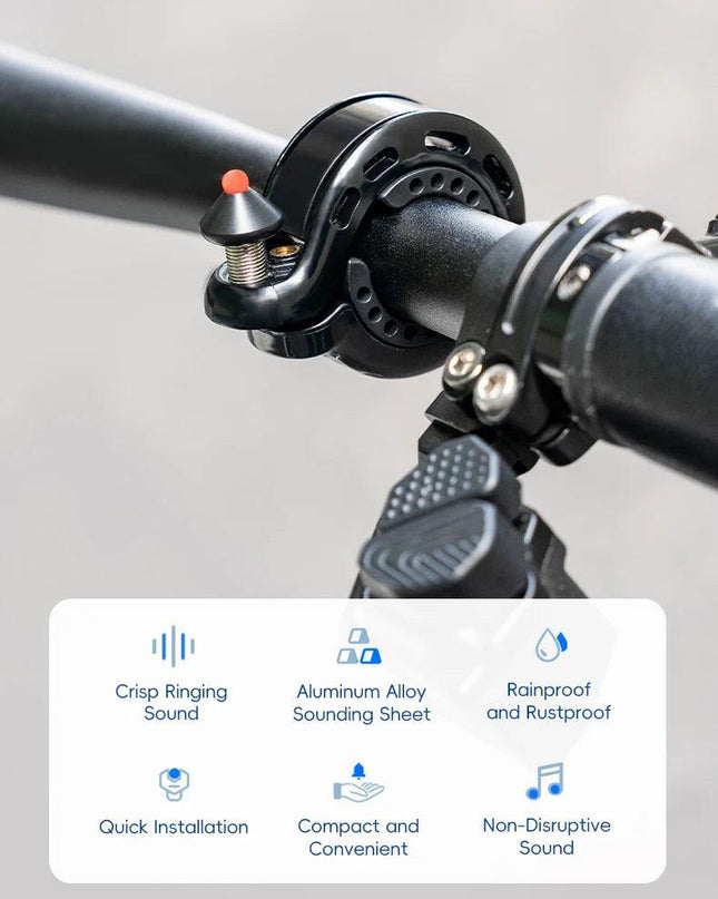 ROCKBROS Bicycle Bell MTB Road Cycling Horn Bike Handlebar Bell Q-Type Hidden Bell Safety Rainproof Anti-Slip Bike Accessories