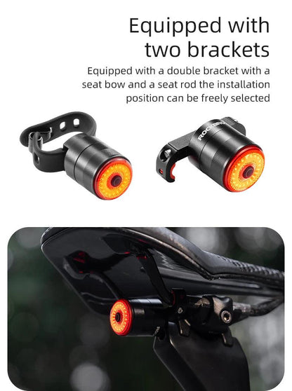 ROCKBROS Bicycle Smart Auto Brake Sensing Light IPx6 Waterproof Type-C Charging Taillight Bike Rear Light Accessories Q5 Mini