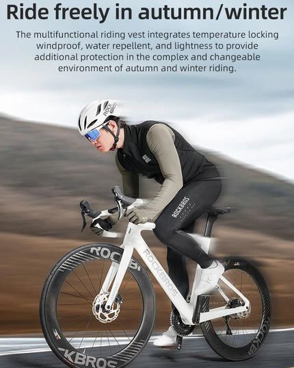 ROCKBROS Winter Cycling Vest Lightweight Windproof Fleece Warm Vest for Men Women Outdoor Sports Thermal Clothing Runring ﻿