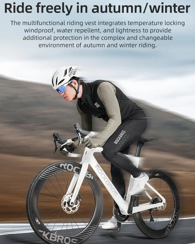 ROCKBROS Winter Cycling Vest Lightweight Windproof Fleece Warm Vest for Men Women Outdoor Sports Thermal Clothing Runring ﻿