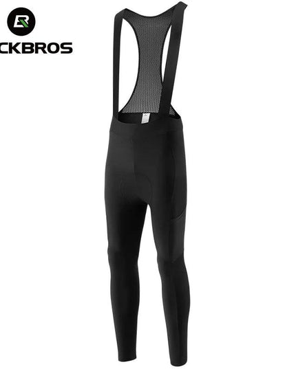 ROCKBROS Men's Cycling Straps Trousers Seamless Women Autumn Warm Breathable Bicycle Clothes Side Pocket Pad Road Bike Bib Pants