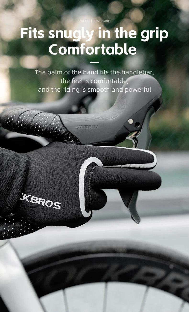 ROCKBROS Winter Warm Gloves Windproof Waterproof Bicycle Sports Mitten Warm Fleece Gloves Non-slip Motorcycle Ski Riding Gloves