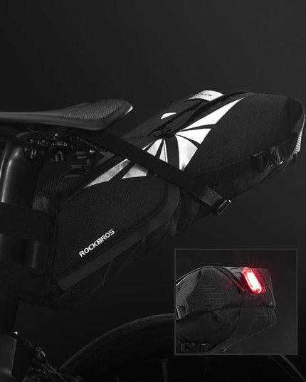ROCKBROS Bike Bag Waterproof Reflective 10L Large Capacity Saddle Bag Cycling Foldable Tail Rear Bag MTB Road Trunk Bicycle Bag