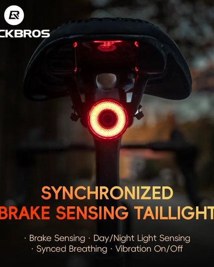 ROCKBROS BicycleTaillight Smart Brake Sensing Day/Night Sensing Waterproof Type-C Cycling Taillight Bike Accessories R Series