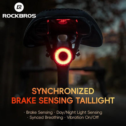 ROCKBROS BicycleTaillight Smart Brake Sensing Day/Night Sensing Waterproof Type-C Cycling Taillight Bike Accessories R Series