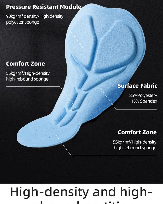 ROCKBROS Winter Cycling Bib Pants Breathable Long Pants Road Bike Pants Bib Tights 3D Cushion Padded Fleece Thermal Bicycle Pant