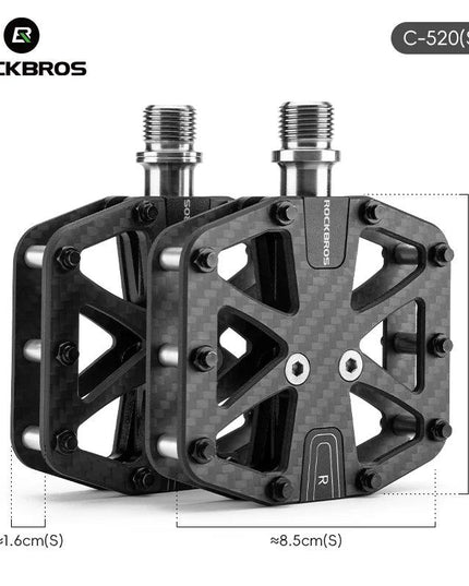 ROCKBROS Ultra-Light Carbon Fiber Pedals 3-Bearing MTB Bicycle Pedals Labor Saving Waterproof Anti-Slip Road Mountain Bike Pedal