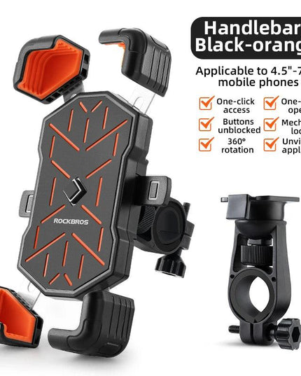 ROCKBROS Bike Phone Holder 360° View Universal Bicycle Phone Holder 4.5-7.2inch Mobile Phone Stand Shockproof Motorcycle Bracket
