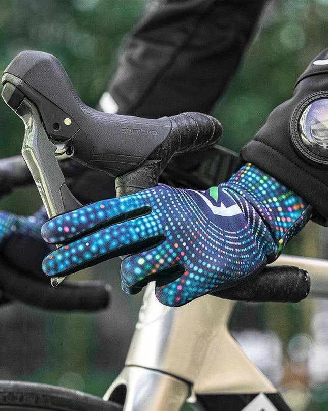 ROCKBROS Cycling Gloves Winter Warm Fleece Long Finger Gloves Mountain Road Cycling Gloves Full Finger Lengthened Wrist Guards