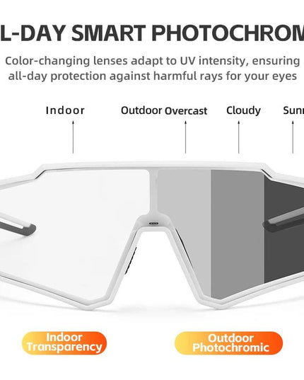 ROCKBROS Polarized Photochromic Glasses Cycling Sunglasses Outdoor Sports UV400 MTB Road Women Men Bicycle Goggles Adjustable