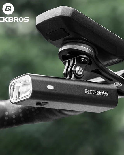 ROCKBROS Bike Front Light IPX6 Type-c Rechargeable Bicycle Hanging Light Headlight LED Flashlight 400/800/1000/1500LM Aluminum
