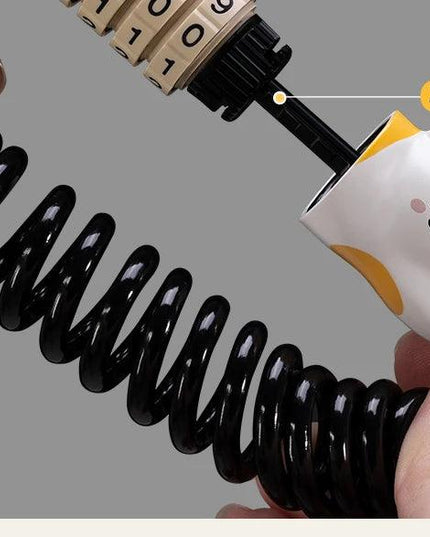 ROCKBROS Creative Bike Lock Ultra-Light Cute Cat Password Helmet Lock Steel Cable Bike Lock Anti Theft Bike Accessories MTB Road