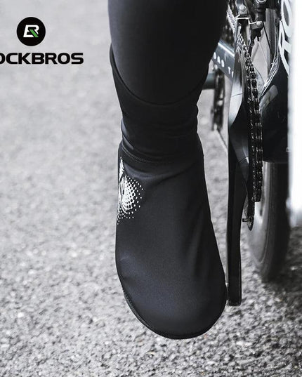 ROCKBROS Winter Cycling Shoe Covers Warm Thermal  Shoes Covers Windproof MTB Road Bike Racing Shoe Covers With YKK Zipper