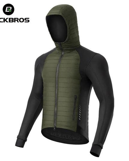 ROCKBROS Warm Winter Cycling Jersey  Ultralight Down Jacket Long Sleeve Bicycle Clothing Thermal Fleece Resistant Ciclismo Coat