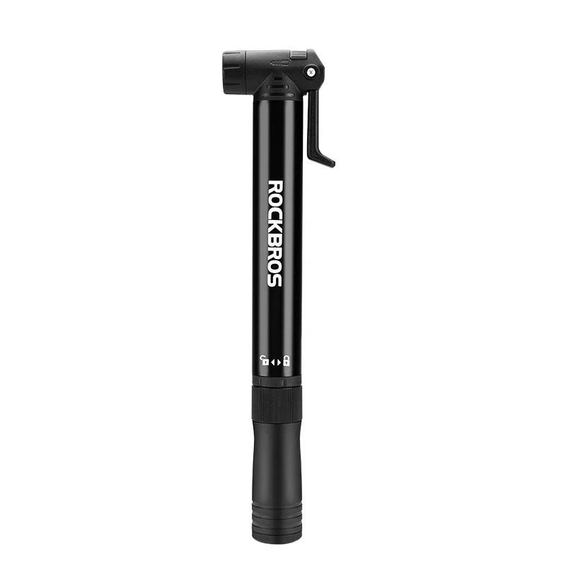 ROCKBROS Portable Pocket Pump With Ratchet 120PSI AV/FV Aluminum Alloy Ultralight Bicycle Tire Pump Inflator Cycling Tire Pump