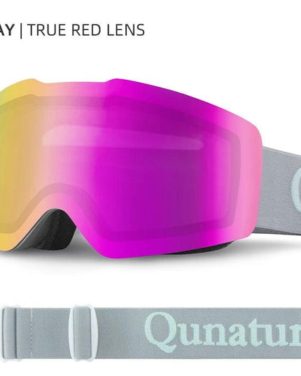 Qunature Ski Goggles Large Frame Snowboard Snow Goggles Double Layers UV400 Anti-fog Ski Glasses Skiing Outdoor Sport Eyewear