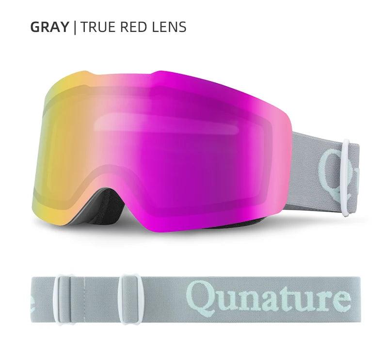 Qunature Ski Goggles Large Frame Snowboard Snow Goggles Double Layers UV400 Anti-fog Ski Glasses Skiing Outdoor Sport Eyewear