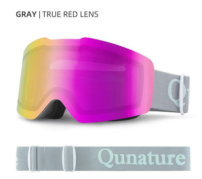 Qunature Ski Goggles Large Frame Snowboard Snow Goggles Double Layers UV400 Anti-fog Ski Glasses Skiing Outdoor Sport Eyewear