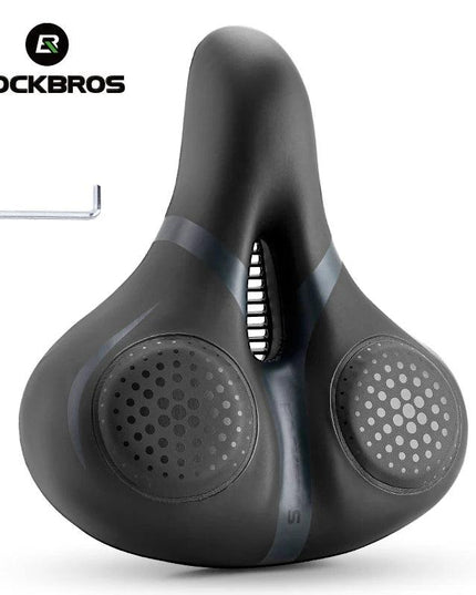 ROCKBROS Bicycle Saddle Breathable Shock Seats PU Leather Surface Cushion Rounded Hollow Cycling Seat Comfort MTB Bike Saddles