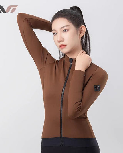 ROCKBROS Windbreak Cycling Jacket for Woman Winter Fleece Warm Women's Bicycle Jersey Professional Bicycle Training Clothing MTB