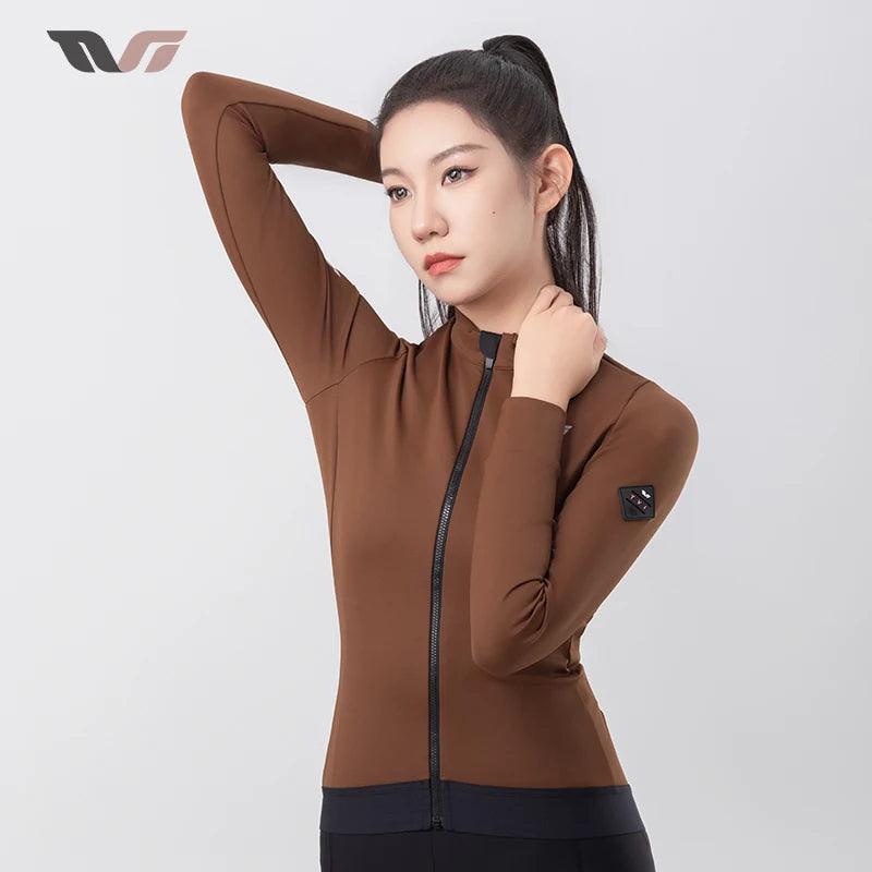 ROCKBROS Windbreak Cycling Jacket for Woman Winter Fleece Warm Women's Bicycle Jersey Professional Bicycle Training Clothing MTB