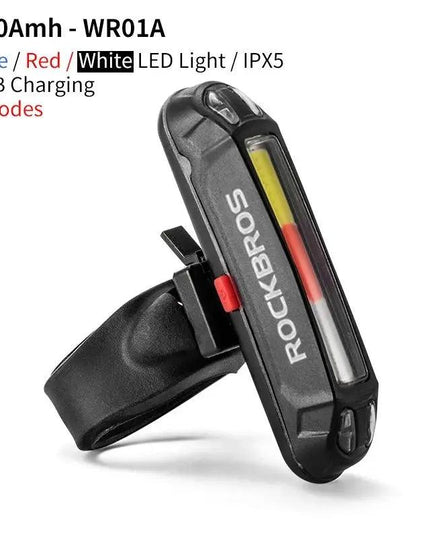 ROCKBROS Bicycle Light Waterproof Bike Taillight LED USB Rechargable Safety Back Light Riding Warning Saddle Bike Rear Light
