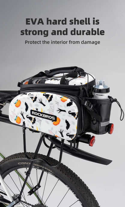 ROCKBROS 3 In 1 Bicycle Trunk Bag 35L Big Quality MTB Gravel Bike Bag Hard Shell Travel Luggage Panniers with Waterproof Cover