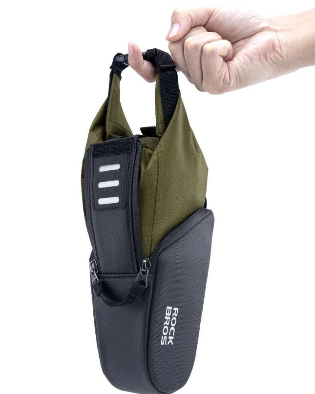 ROCKBROS Cycling Tail Bag Detachable Seat Pack Bag Large Capacity Waterproof Portable Riding Adjustable Bike Bag 0.8L-1.3L