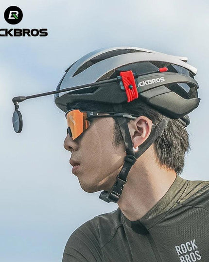 ROCKBROS Bicycle Helmet Rearview Mirror 360 Degree Rotatable Flexible Aluminum Safety Motorcycle Helmet Adjustable Riding Mirror