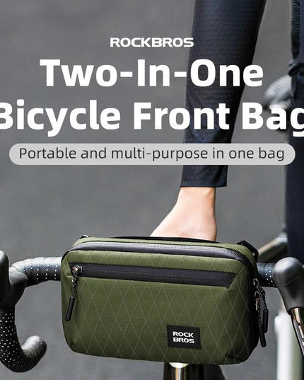 ROCKBROS Bicycle Bag Portable Lightweight MTB Road Bike Handlebar Bag 2.1L Big Capacity Multifunctional Riding Shoulder Bag