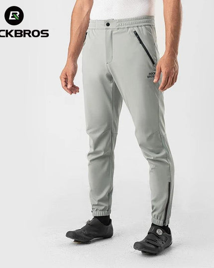 ROCKBROS Winter Thick Fleece Pants Windproof Cycling Pants Men Outdoor Camping Thermal Warm Casual Pants Ski Trousers Sweatpants