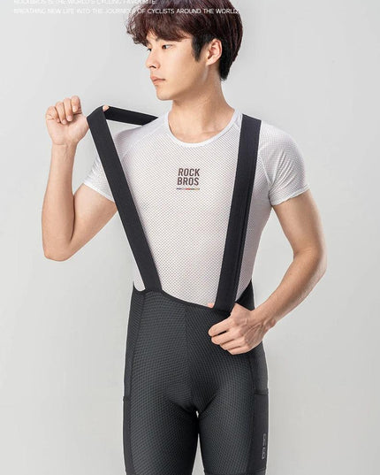 ROCKBROS Cycling Bib Shorts Classic Men Bike Pants Ciclismo Bicycle Shorts Pockets Outdoor Breathable Reflective Tights Shorts
