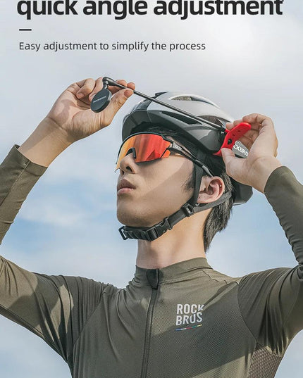 ROCKBROS Bicycle Helmet Rearview Mirror 360 Degree Rotatable Flexible Aluminum Safety Motorcycle Helmet Adjustable Riding Mirror