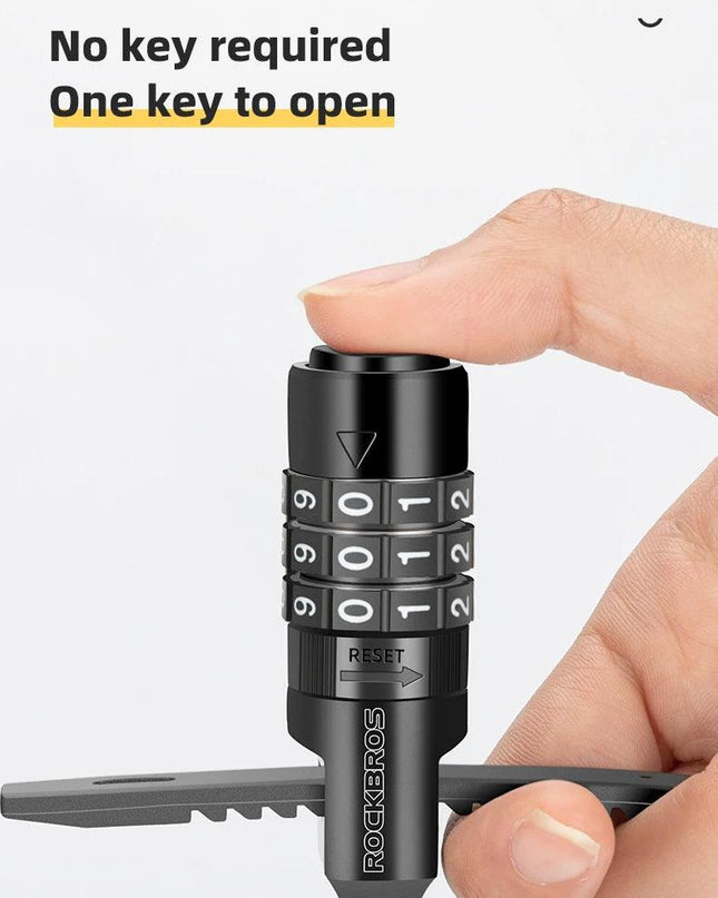 ROCKBROS Bicycle Lock 3 Digit Password Lock Anti-theft Portable Security Steel Chain Cycling Motorcycle Lock Bike Accessories