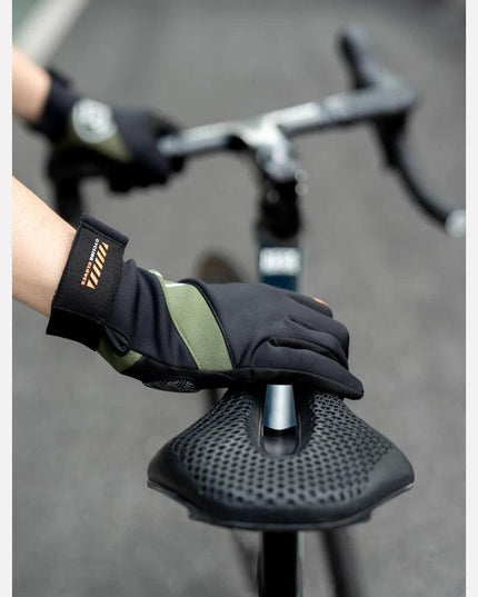 ROCKBROS Long Finger Cycling Gloves Spring Autumn Gloves Non-slip Shock-absorbing Touch Screen Reflective MTB Road Bike Glove