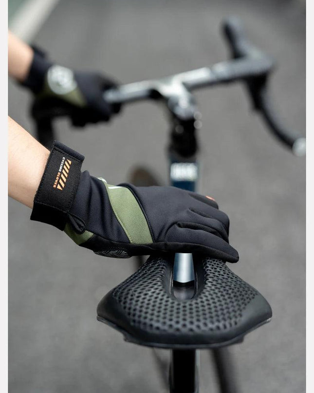 ROCKBROS Long Finger Cycling Gloves Spring Autumn Gloves Non-slip Shock-absorbing Touch Screen Reflective MTB Road Bike Glove