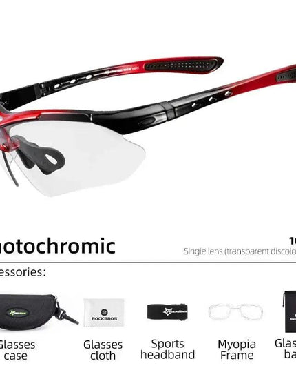 ROCKBROS Photochromic Cycling Glasses Bike Bicycle Glasses Sports Men's Sunglasses MTB Road Cycling Eyewear Protection Goggles