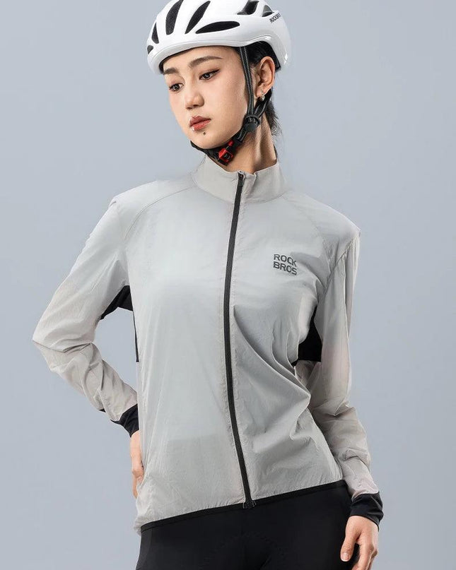ROCKBROS Lightweight Cycling Jackets Windproof Bike Windbreaker Reflective Breathable Running Jacket Men's Coat With YKK Zipper