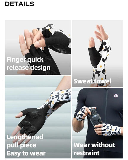 ROCKBROS Cycling Gloves Half Finger Summer Men Women Gloves Breathable Anti Slip MTB Road Bike Gloves Fitness Shock-absorbing
