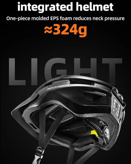 ROCKBROS Ultra-Light Cycling Helmet Taillight Magnetic Goggles Integrated Bicycle Helmet High Quality Protection Mtb Road