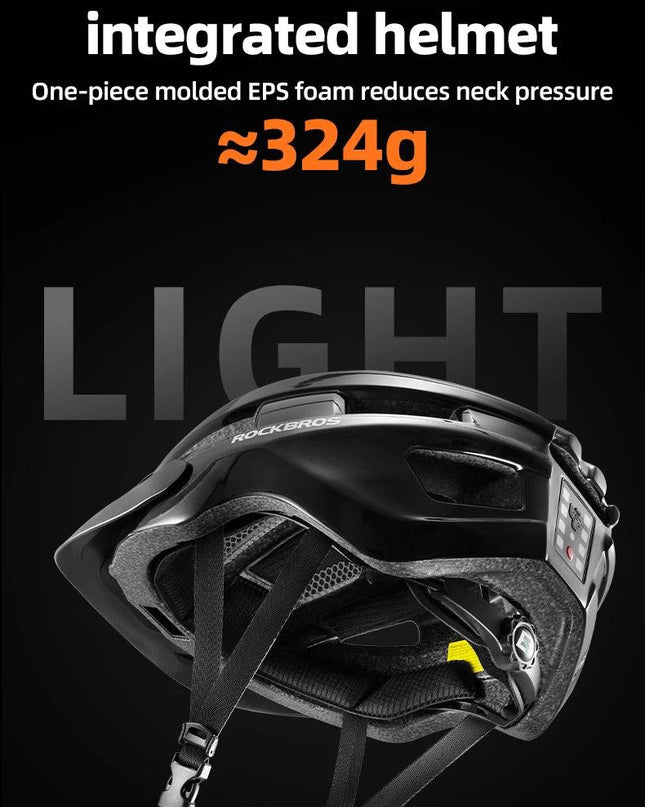 ROCKBROS Ultra-Light Cycling Helmet Taillight Magnetic Goggles Integrated Bicycle Helmet High Quality Protection Mtb Road