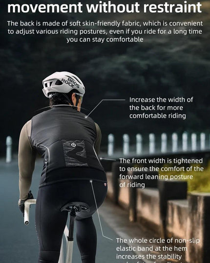 ROCKBROS Winter Cycling Vest Lightweight Windproof Fleece Warm Vest for Men Women Outdoor Sports Thermal Clothing Runring ﻿