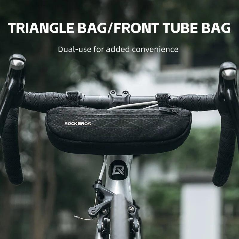 ROCKBROS Combination Bike Bag Triangle Bag Front Tube Bag Large Capacity MTB Road Frame Bag Reflective Bicycle Accessories