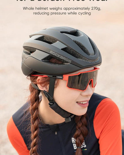 ROCKBROS Cycling Helmet Ultralight Safety Road Mountain Bike Helmet Adjustable Intergrally-molded Outdoor Racing Road Helmet