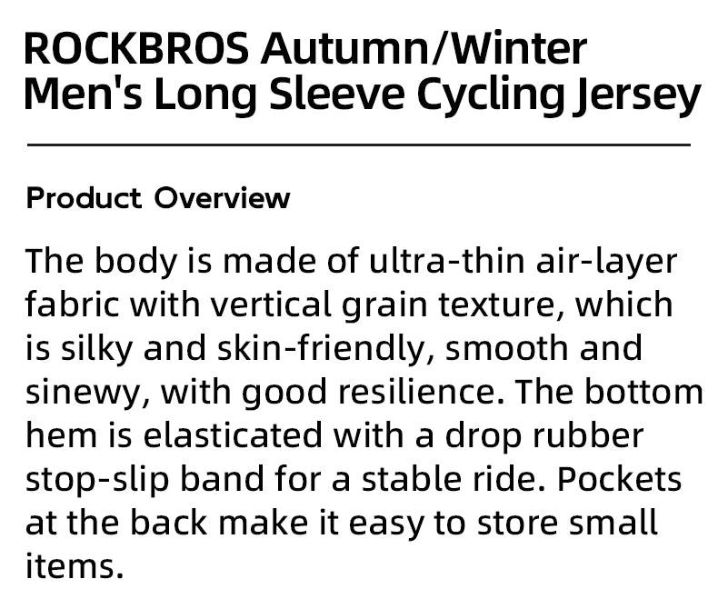 ROCKBROS Winter Cycling Jacket Warm Long Sleeves Top Riding Clothing Tight Reflective Logo Men's Cycling Jersey Profession Cloth