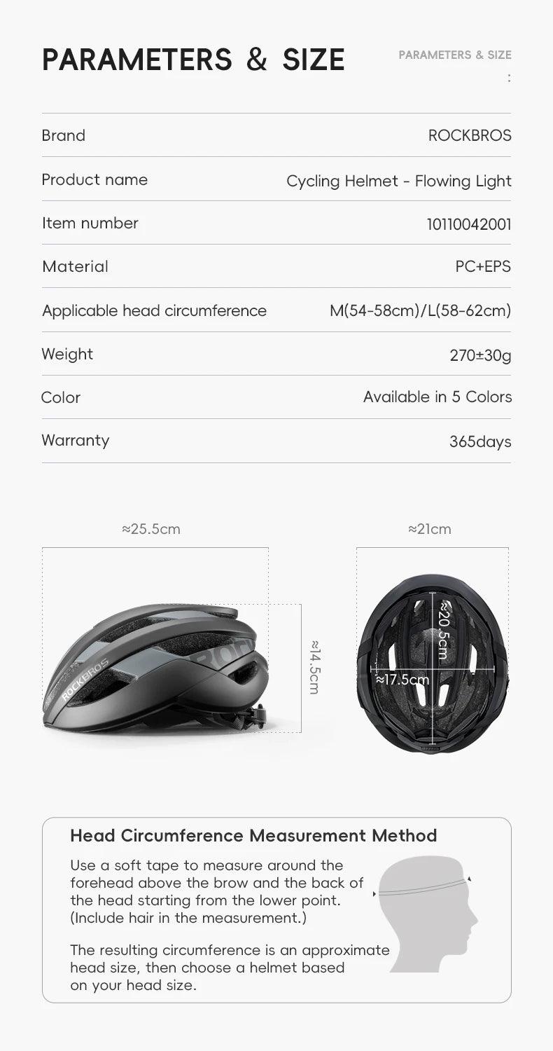 ROCKBROS Cycling Helmet Ultralight Safety Road Mountain Bike Helmet Adjustable Intergrally-molded Outdoor Racing Road Helmet