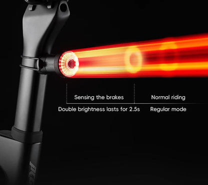 ROCKBROS Bicycle Taillight Smart Auto Brake Sensing MTB Road Bike Light New Type-C Charging Seatposts Saddle Bike Rear Light LED