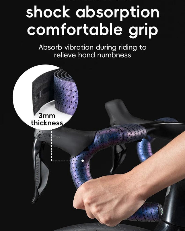 ROCKBROS Road Bike Handlebar Tapes Anti-slip PU EVA Breathable Shock Absorbing Cycling Strap Wear-Resistant Strap Accessories